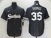 White Sox 35 Frank Thomas Black 2021 City Connect Cool Base Jersey,baseball caps,new era cap wholesale,wholesale hats